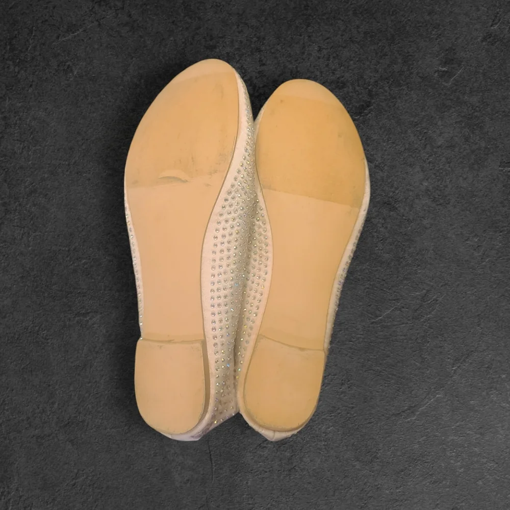 Madden Girl Iridescent Rhinestones Gold Flats Size 8.5 - Picture 7 of 7
